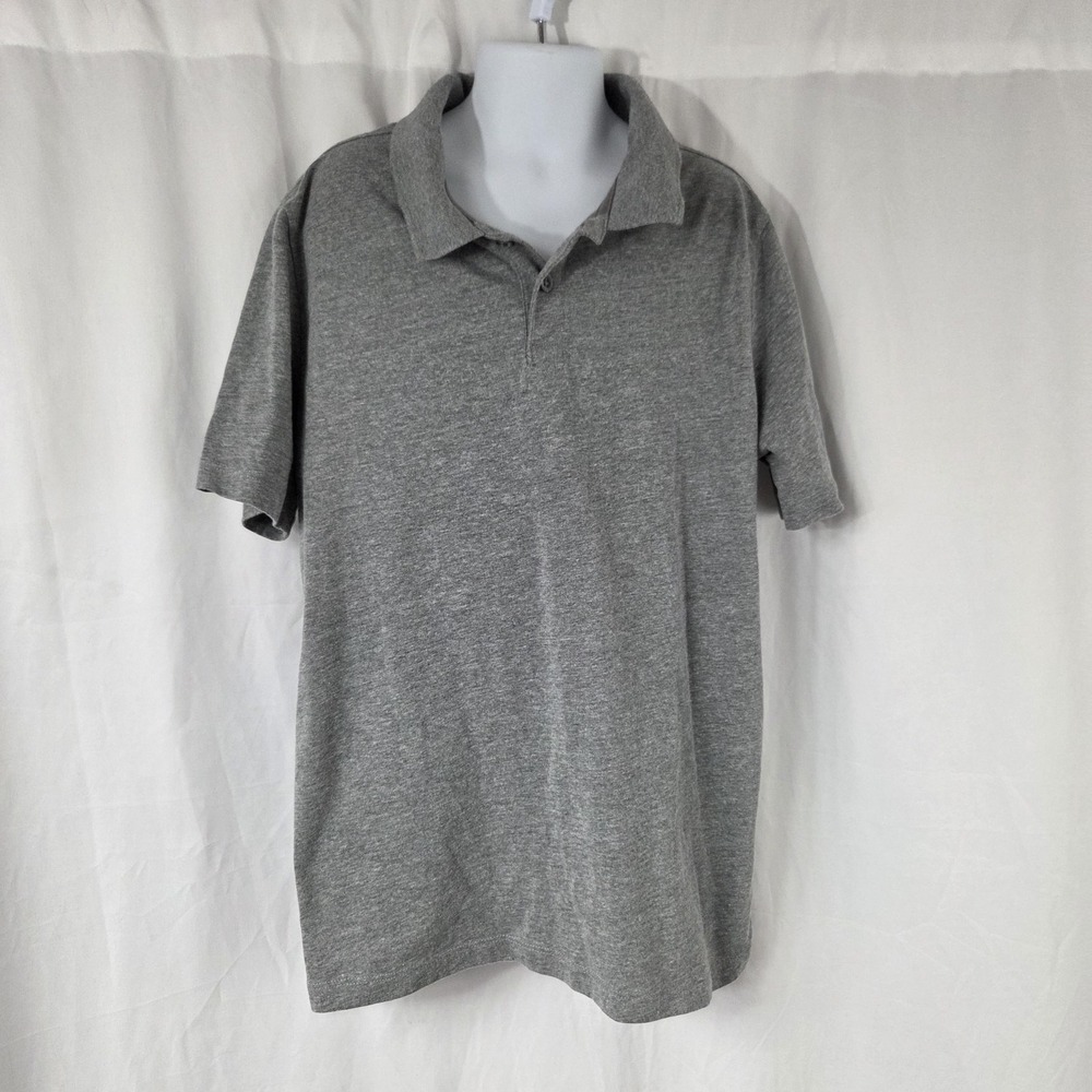 Old Navy Polo Shirt Boys 10-12 Gray Short Sleeve Jersey Tagless School Uniform